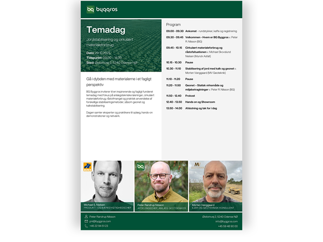 Temadag Jordstabilisering og cirkulært materialeforbrug Temadag Jordstabilisering og cirkulært materialeforbrug